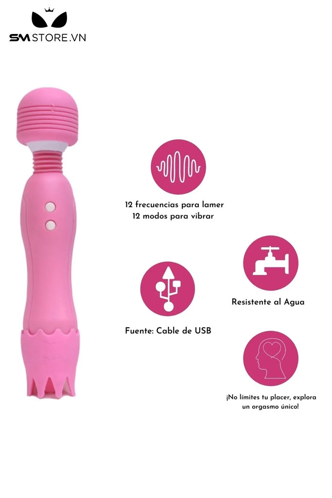 SMT467 - Chày rung tình yêu có lưỡi liếm vương miện silicon dài 17cm