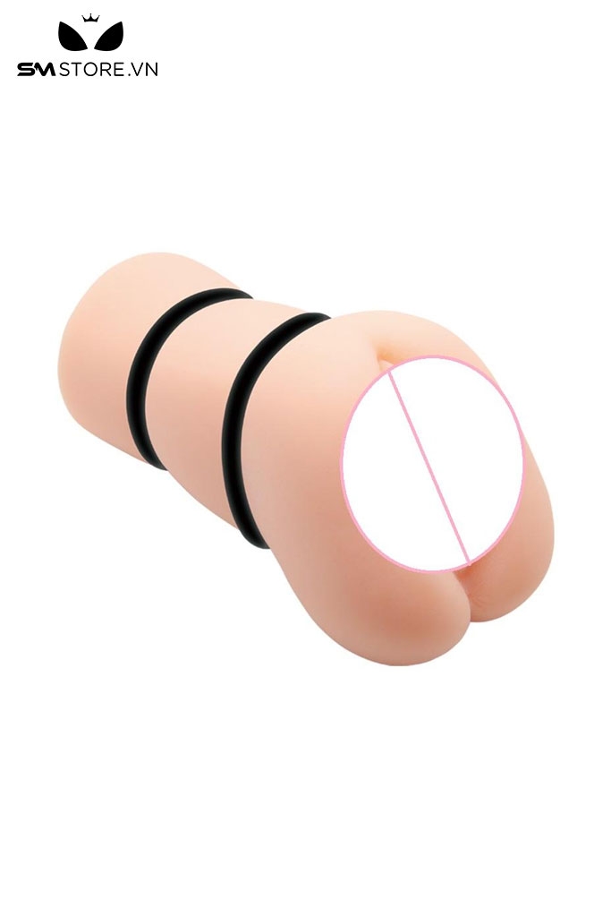 SMT2562 - Âm đạo giả cầm tay silicon mềm dài 154mm có 3 vòng đeo