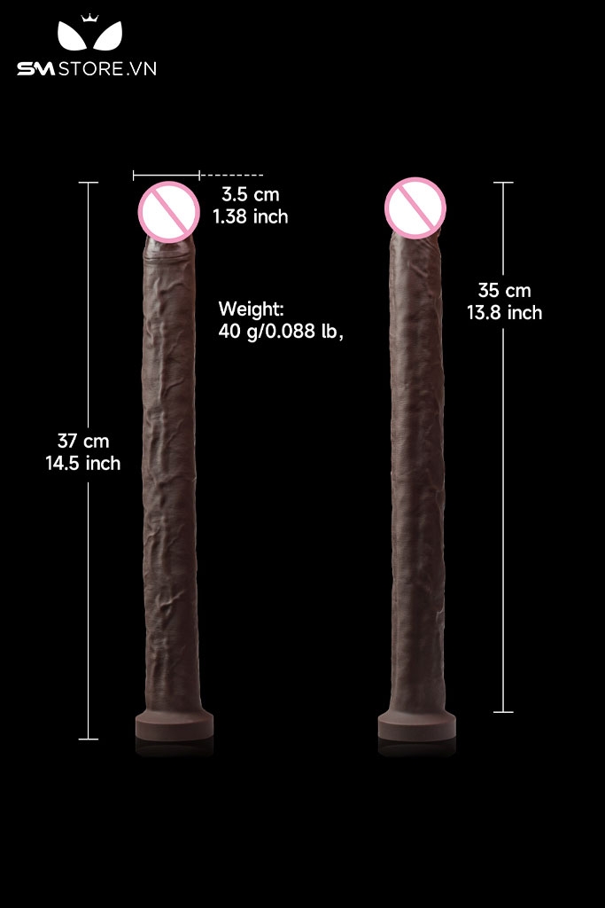 SMT2392 - Dương vật giả siêu dài 37cm silicon mềm có gân