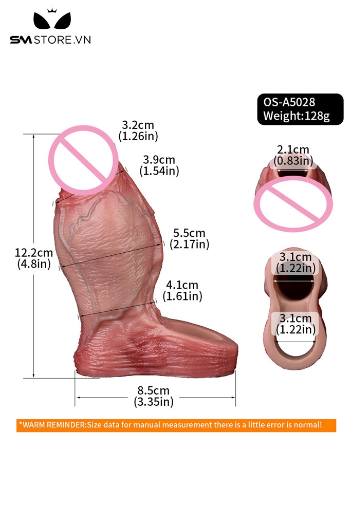 SMT2855 - Dương vật giả rỗng ruột silicon mềm dài 12.2cm