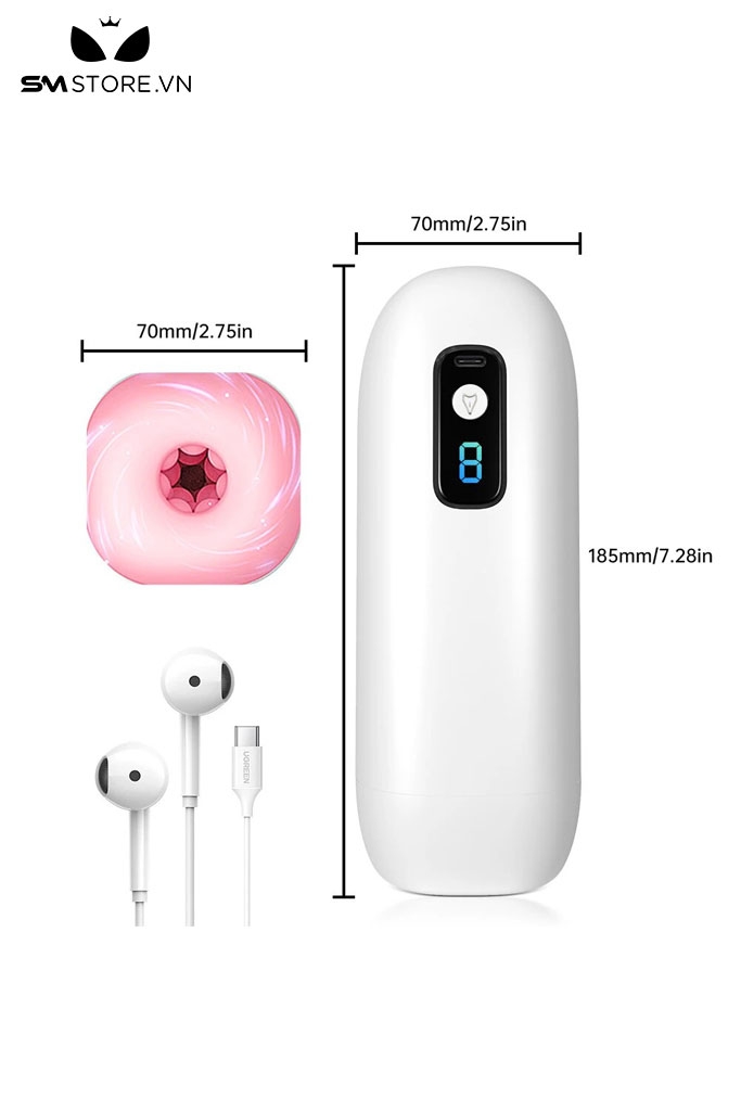 SMT2949 - Cốc thủ dâm có rung 8 tần số FOX sạc điện dài 185mm