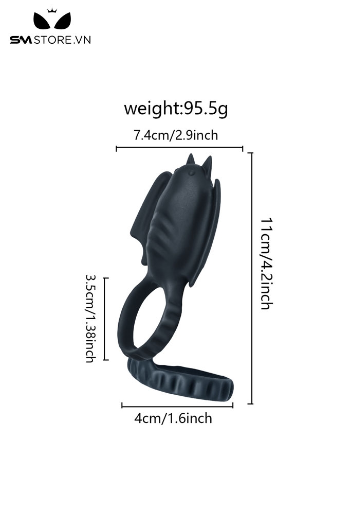 SMT2289 - Vòng đeo dương vật rung ngụy trang con rơi đường kính 4cm