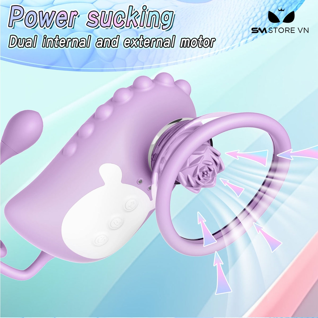 SMT1518 - Máy rung xoay 2 đầu âm vật và hút ngực silicon
