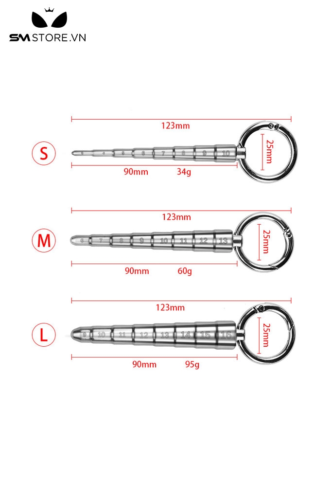SMT2198 - Sounding thanh niệu đạo inox cao cấp không gỉ dài 9cm