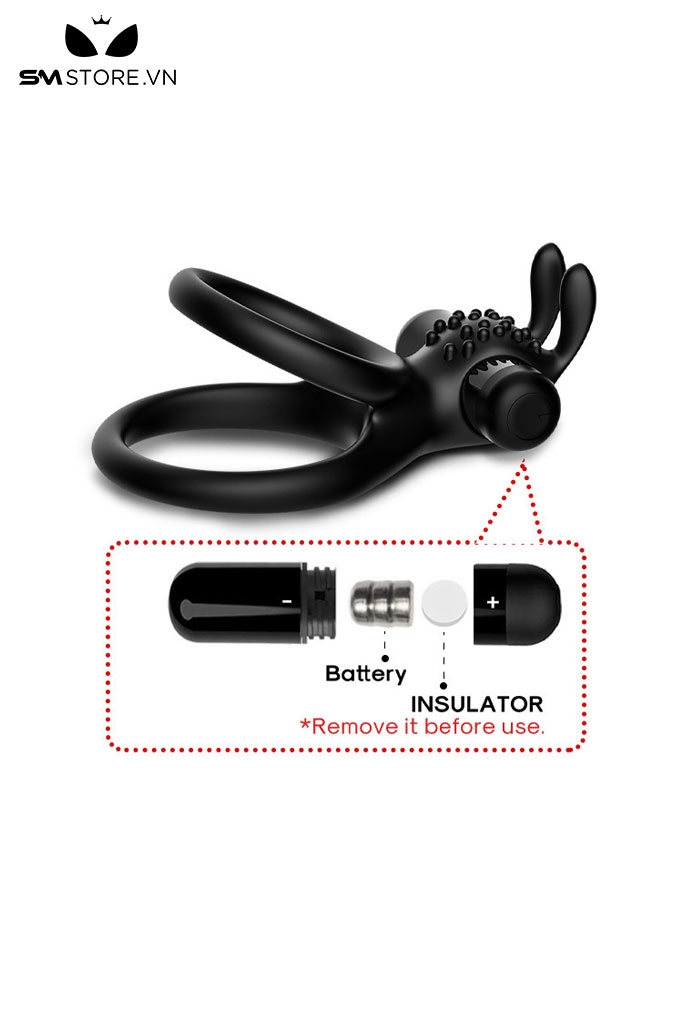 SMT2374 - Vòng rung dương vật đầu thỏ silicon đường kính 36mm