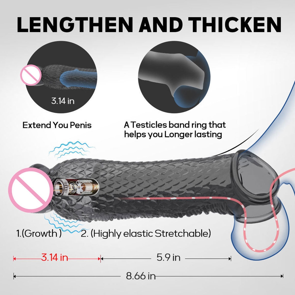 SMT2316 - Bao cao su đôn rên có quai đeo và rung dài 6cm