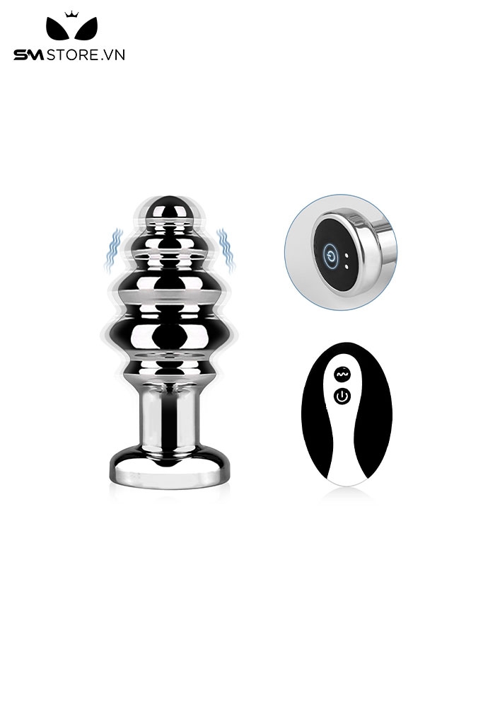 SMT973 - Butt plug phích cắm hậu môn inox có điều khiển từ xa