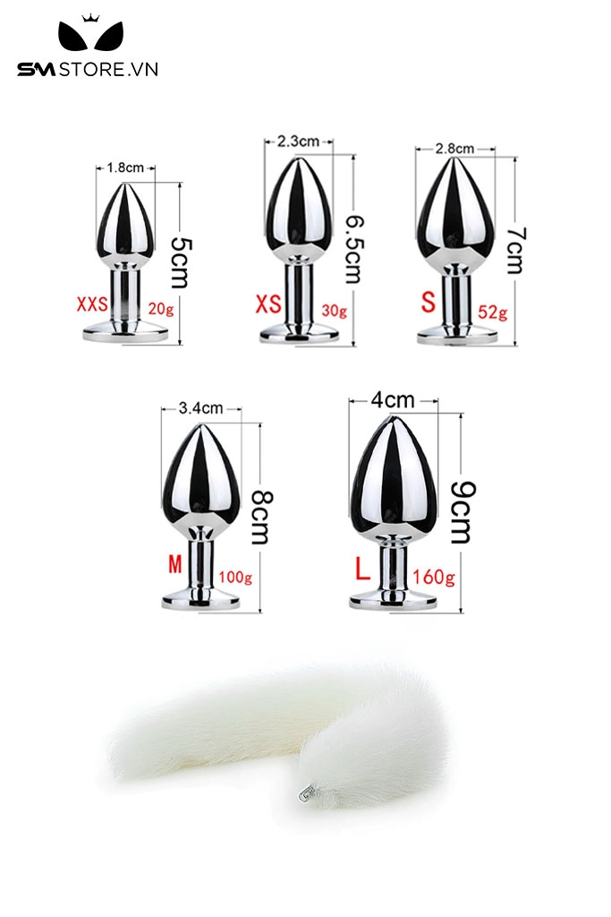 SMT042 - butt plug cosplay đuôi cáo với phích cắm mông hình xoắn ốc