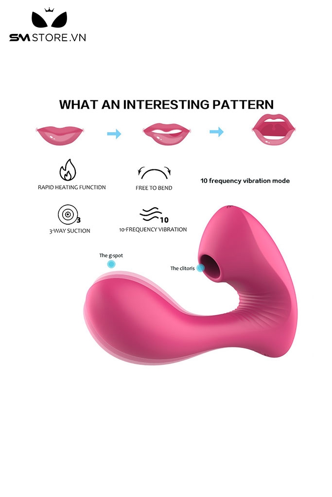 SMT1162 - Máy rung 2 đầu dương vật dài 142mm có 3 chế độ hút