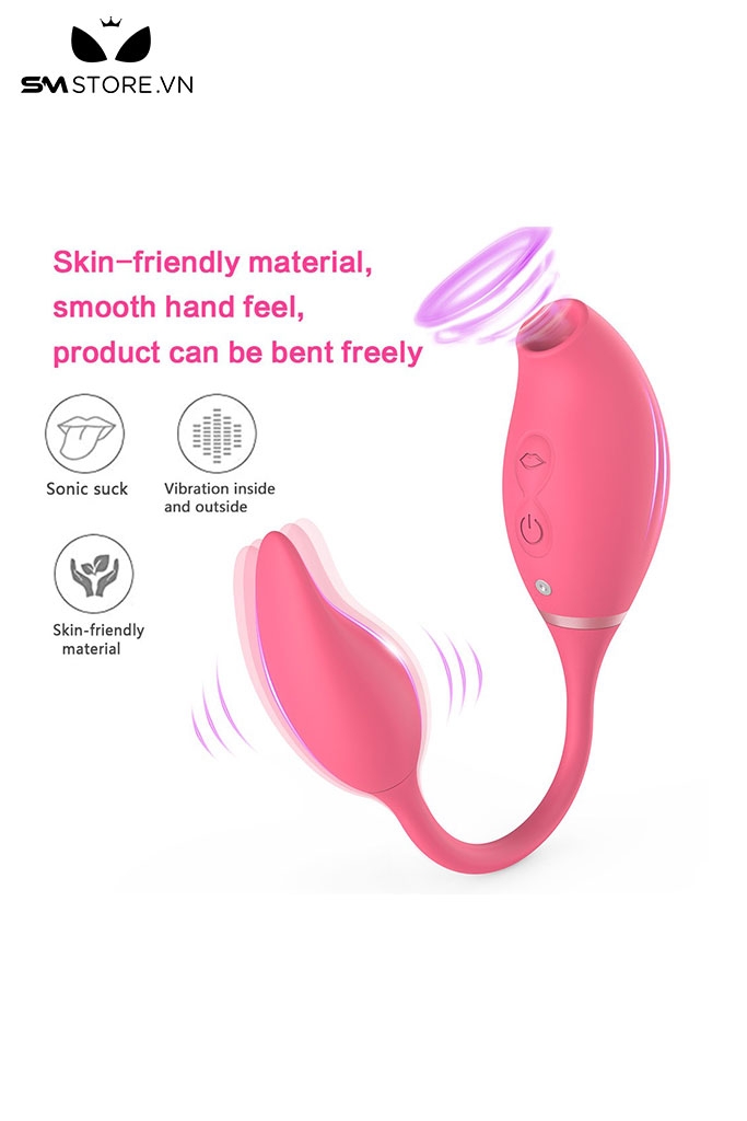 SMT1316 - Trứng rung 2 đầu với 8 tần số và 5 chế độ hút dài 249mm