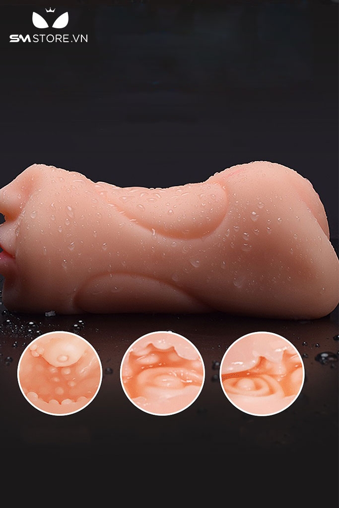 SMT1142 - Âm đạo giả silicon hai đầu miệng và âm đạo dài 17cm