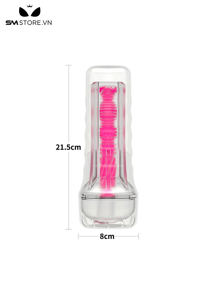 SMT1460 - Cốc thủ dâm silicon mềm trong suốt phát sáng dài 215mm