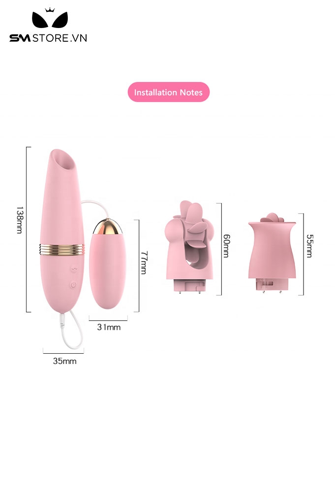 SMT2233 - Trứng rung xoay liếm mút đa tần số sạc điện dài 13.8cm