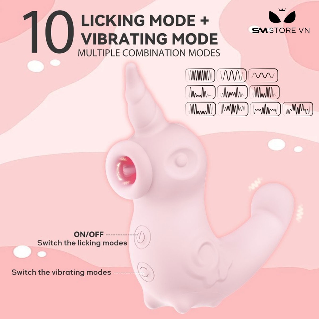 SMT2711 - Máy hút âm đạo hình con cá ngựa có 10 kiểu rung dài 108mm