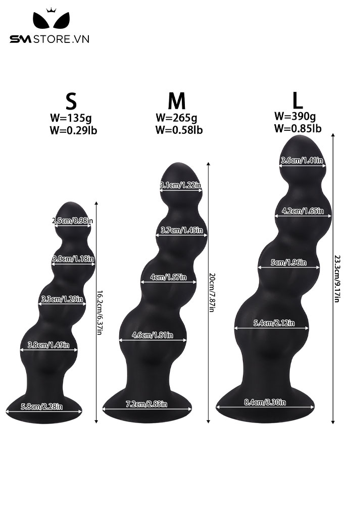 SMT2662 - Anal bead khổng lồ có đế dính tường kèm 3 size