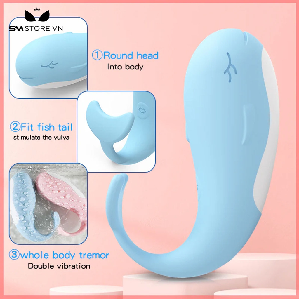 SMT1046 - Trứng rung cá voi silicon điều khiển qua APP có 10 chế độ