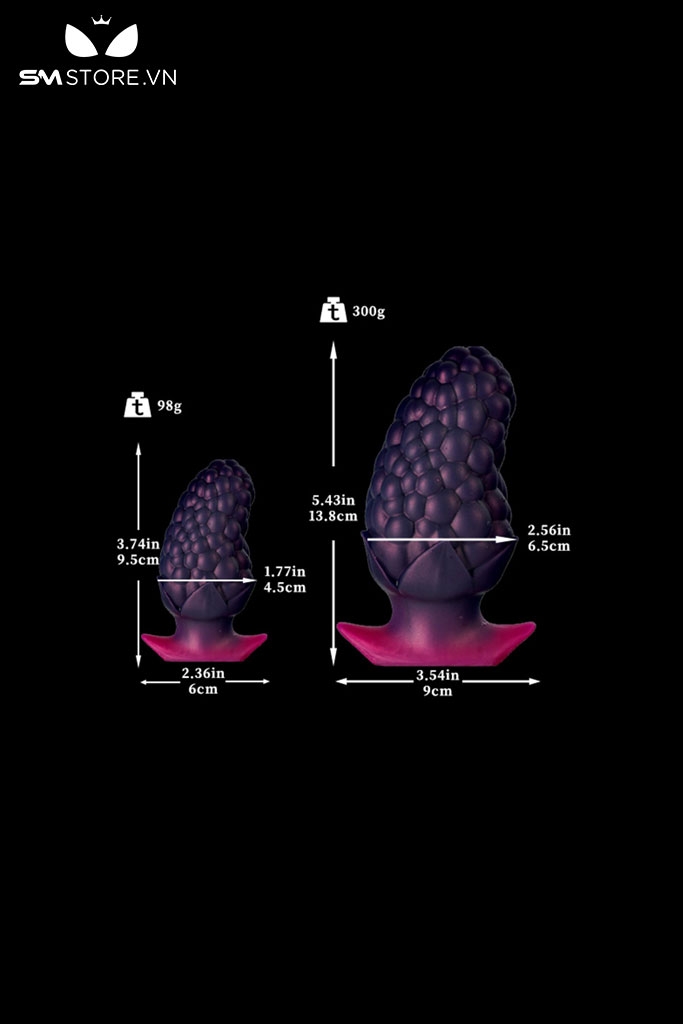 SMT1329 - Butt plug cắm hậu môn ngụy trang quả nho tím có 2 size