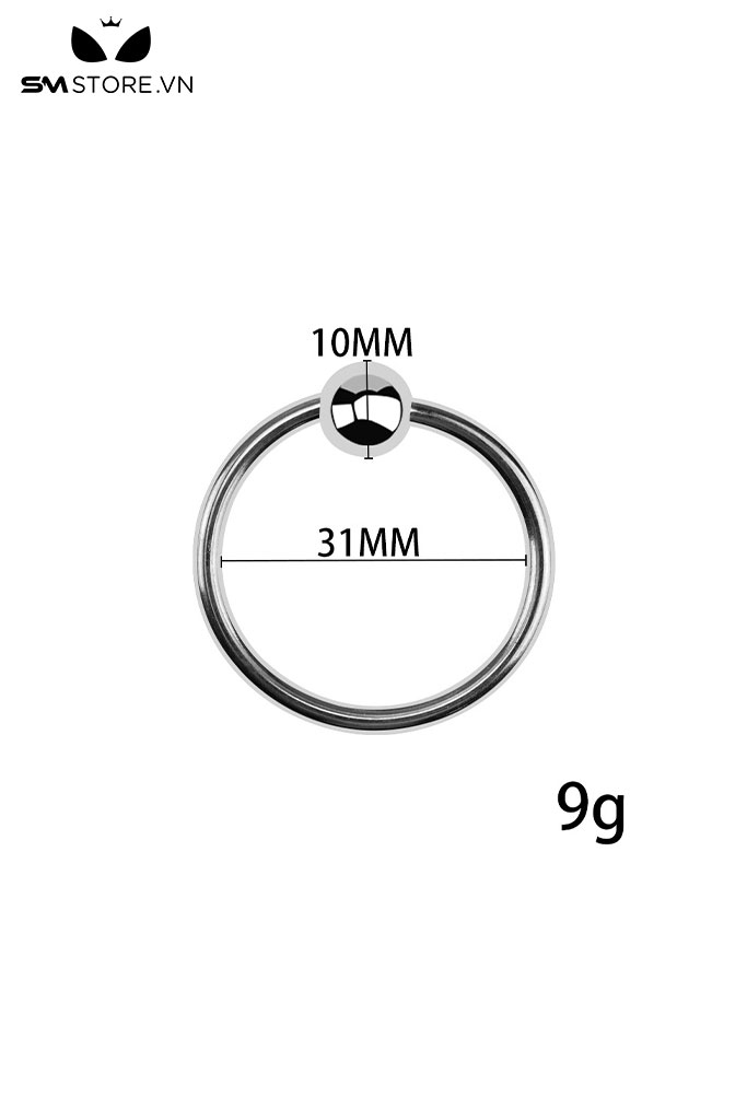 SMT563 - Vòng đeo dương vật inox có 1 bi với 6 size hỗ trợ quan hệ