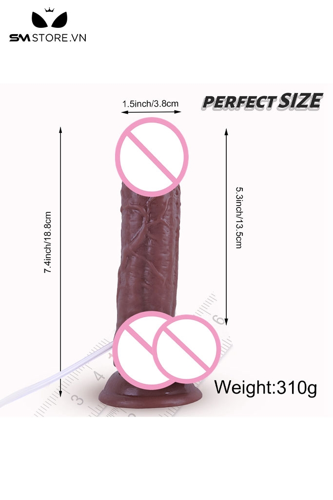 SMT2888 - Dương vật giả bắn tinh dính tường bơm tay dài 18.8cm