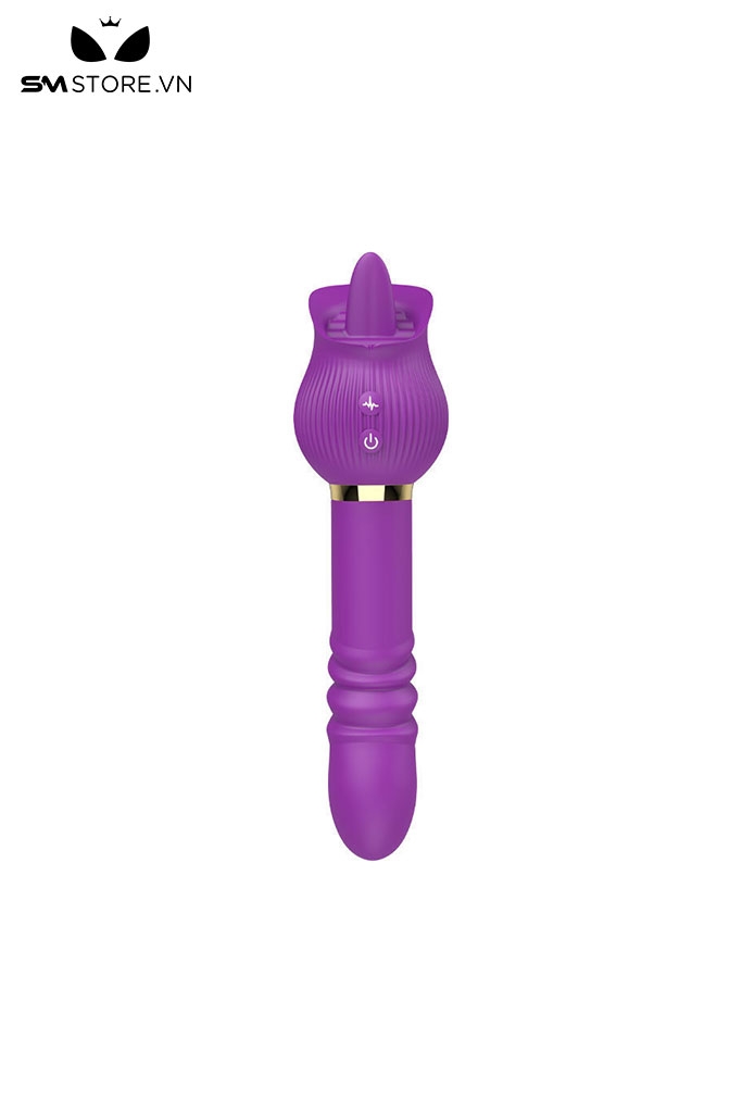 SMT659 - Máy rung hình hoa hồng có lưỡi liếm rung thụt dài 16cm