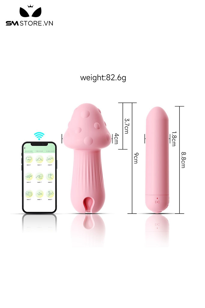 SMT1471 - Trứng rung mini ngụy trang cây nấm hồng có 10 tần số