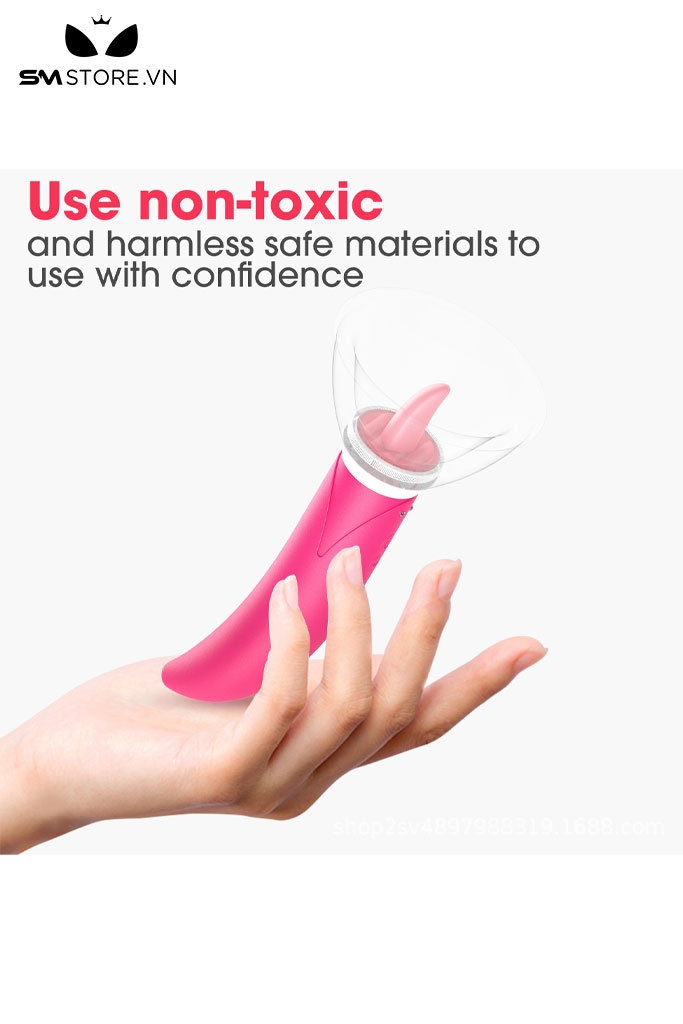 SMT2228 - Máy rung silicon hình lưỡi có 10 chế độ sạc điện chống nước