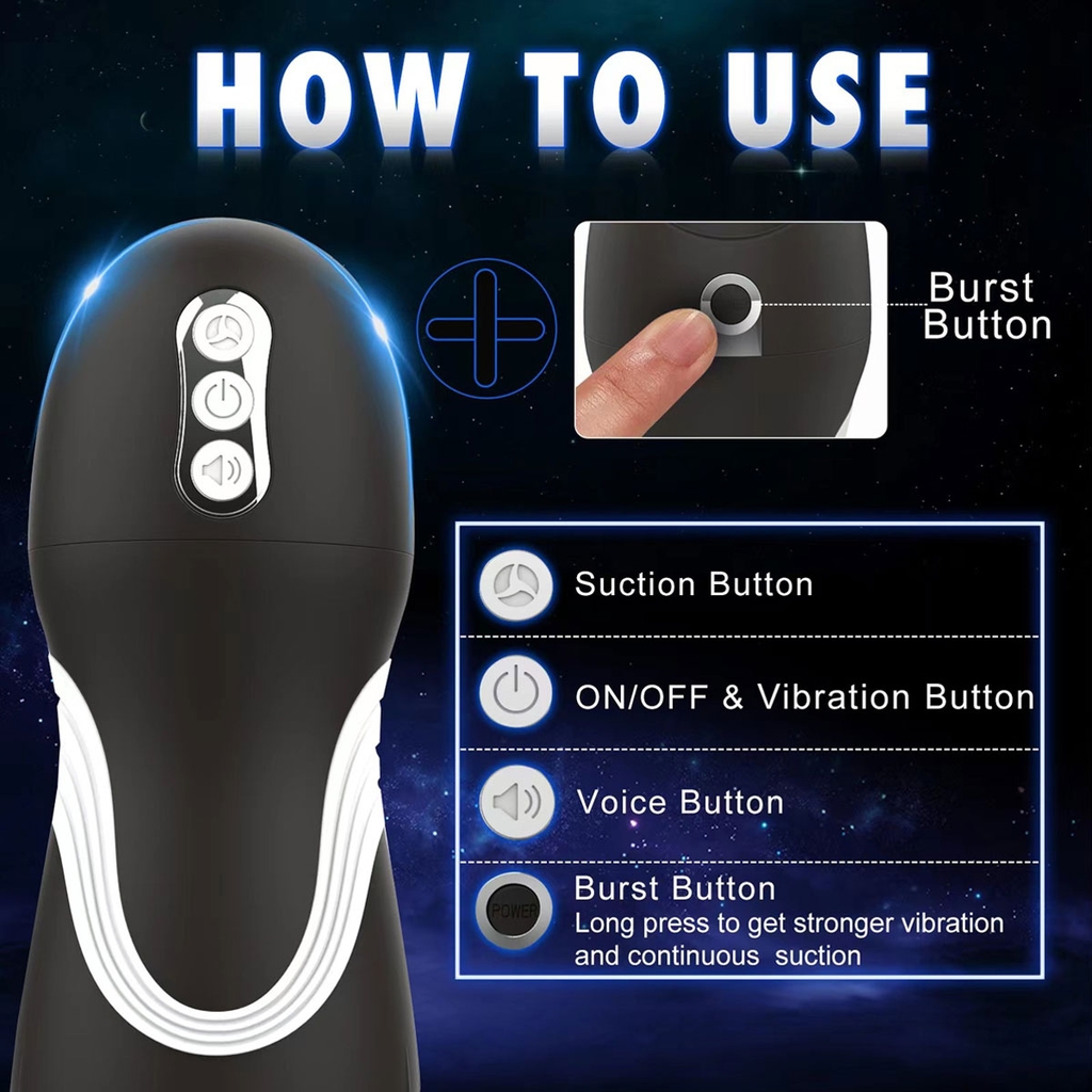 SMT2516 - Cốc thủ dâm rung 10 chế độ kèm âm thanh sạc điện