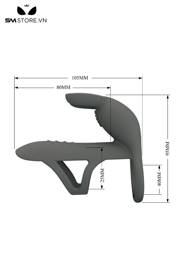 SMT2771 - Vòng rung tai thỏ đeo dương vật với 7 tần số dài 105mm
