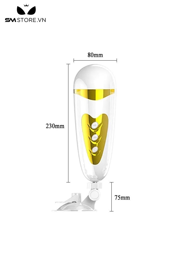 SMT1456- Cốc thủ dâm gắn tường hình miệng có 12 chế độ rung