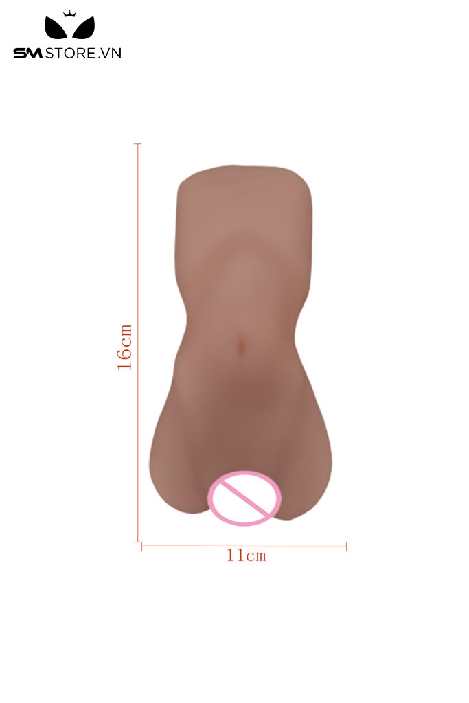 SMT2907 - Âm đạo giả cầm tay silicon mềm màu nâu dài 16cm