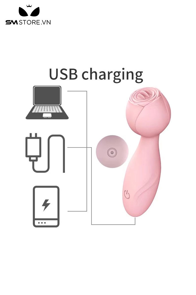 SMT2314 - Máy rung hình bông hoa có lưỡi liếm 7 chế độ dài 138mm