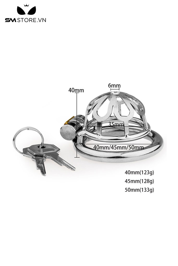 SMT2707 - Khóa dương vật inox hoa hướng dương có 4 size