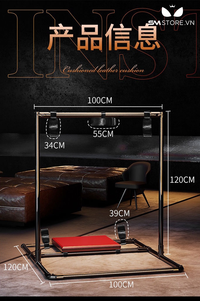 SMT872 - Bộ xà cố định tư thế có thể tháo rời kèm còng tay dài 120cm