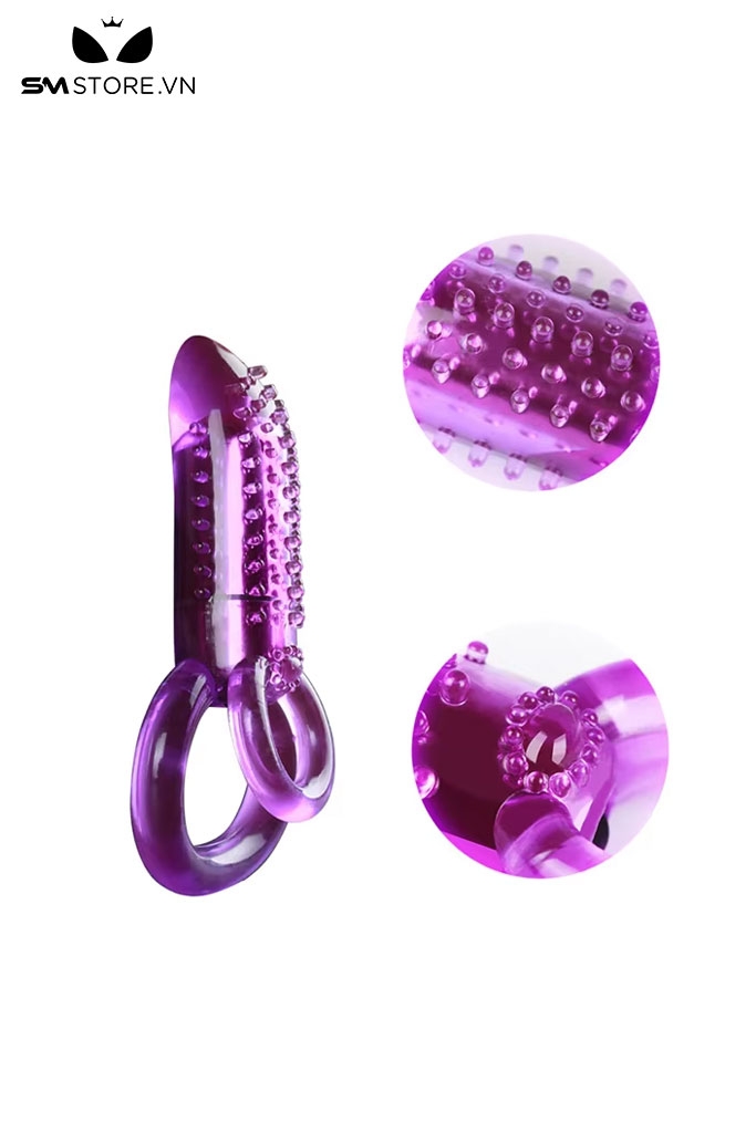 SMT1679 - Vòng rung đeo dương vật có gai chất liệu silicon dài 11.6cm