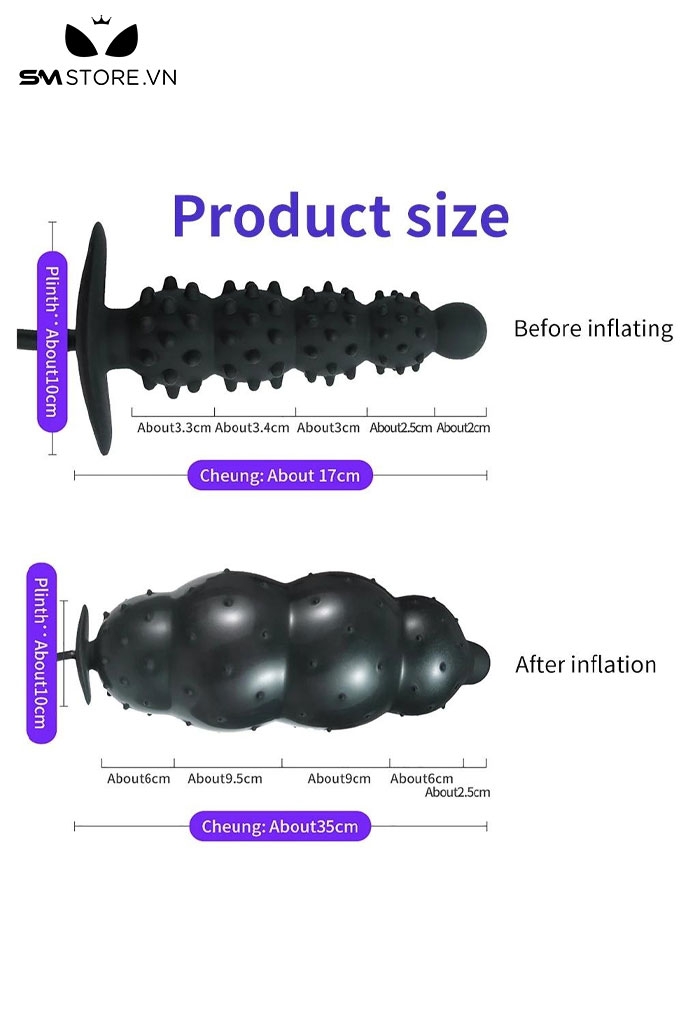 SMT1560 - Anal pump đồ chơi hậu môn chất liệu silicon dài 17cm