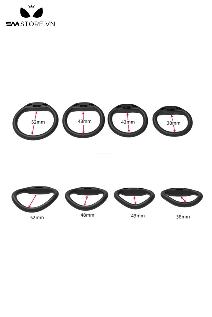 SMT2677 - Khóa dương vật nhựa tổ ong nhỏ vòng cung có 4 size