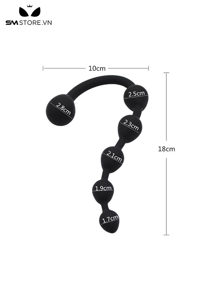 SMT2425 - Anal bead silicon mềm dạng chuỗi 5 hạt dài 28cm