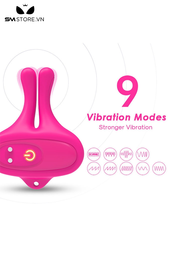 SMT2067 - Máy rung kẹp núm vú bằng silicon có 9 tần số dài 7.1cm