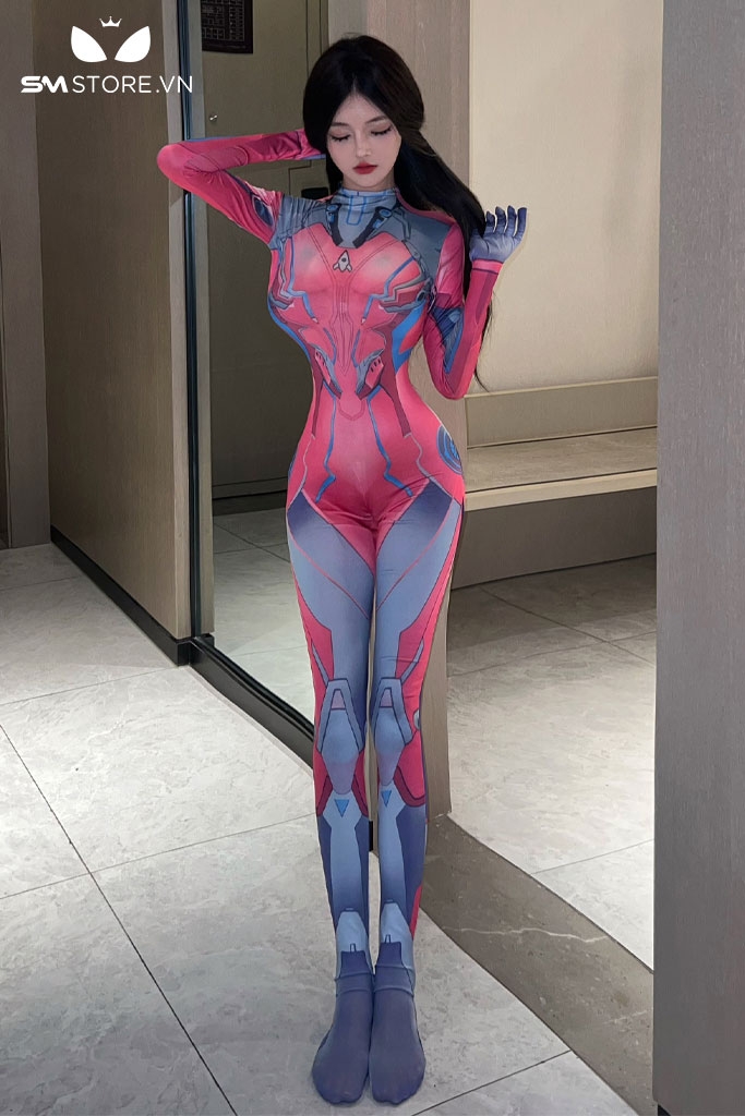 SMS687 - Cosplay người nhện ôm dáng đỏ hồng hở đáy khóa kéo trước