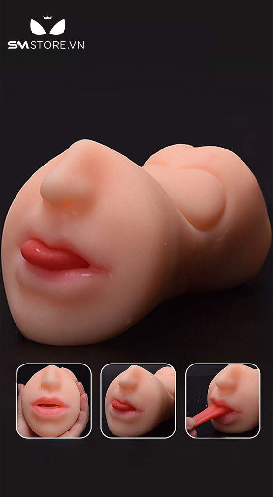 SMT1142 - Âm đạo giả silicon hai đầu miệng và âm đạo dài 17cm