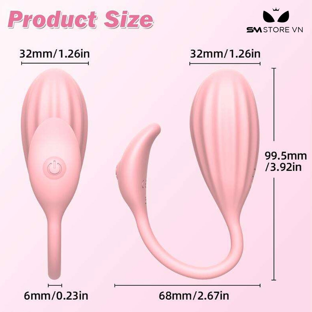 SMT1756 - Trứng rung silcion điều khiển qua APP có 9 tần số dài 99.5mm