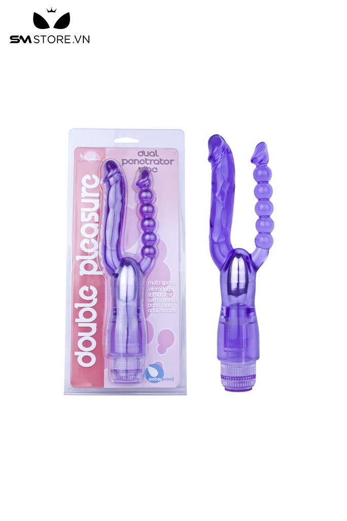 SMT482 - Máy rung hậu hôn 1 đầu dương vật và 1 đầu vòng bi dài 26.7cm