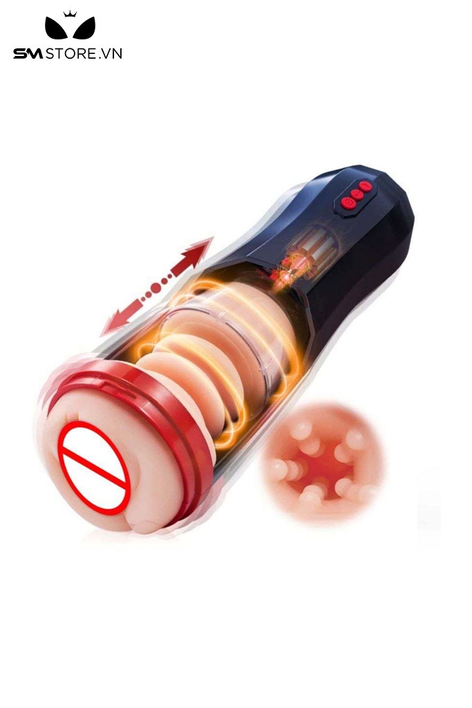 SMT2719 - Cốc thủ dâm silicom tự động rung thụt xoay và sạc điện