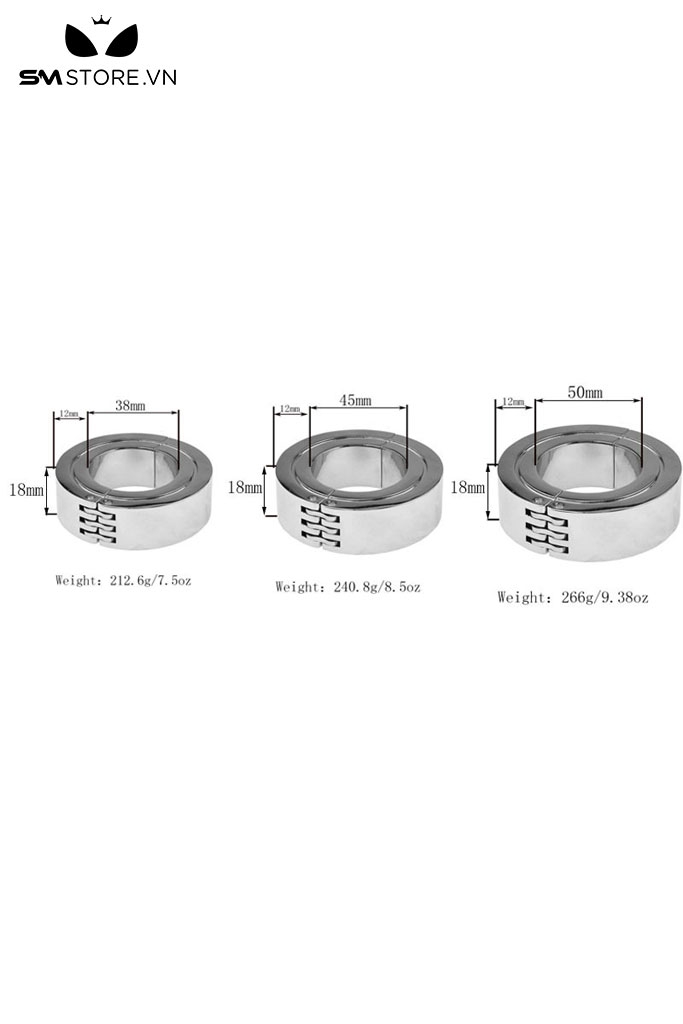 SMT2474 - Tạ đeo dương vật bằng inox cao cấp có thể tháo rời