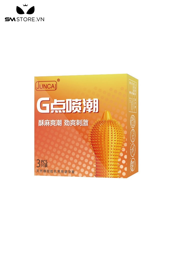 SMT211 - Bao cao su siêu mỏng có gai mềm với hộp 3 chiếc
