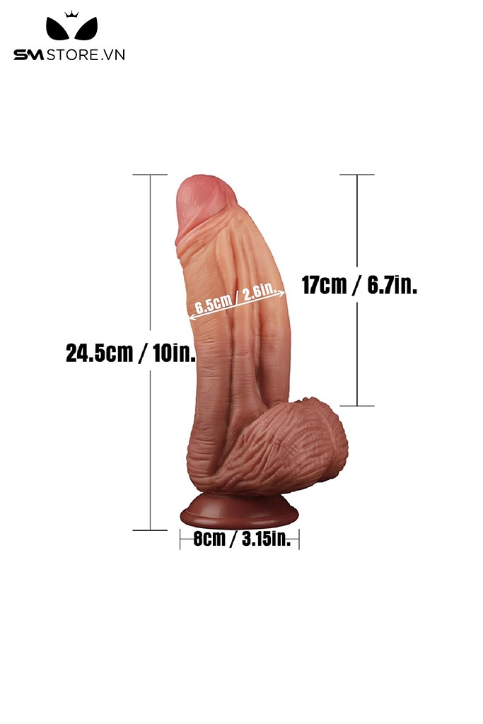 SMT818 - Dương vật giả siêu khủng silicon mềm dẻo dài 24.5x8cm