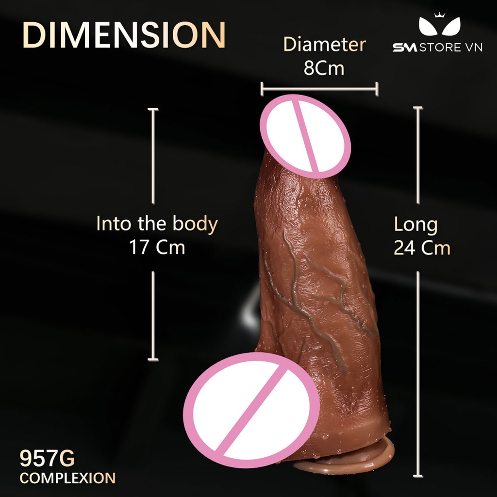 SMT1628 - Dương vật giả khổng lồ đường kính 7cm điều khiển từ xa