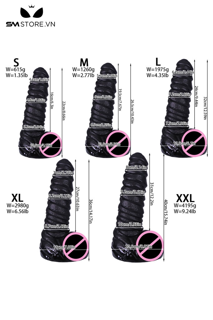 SMT2875 - Dương vật giả Châu Phi siêu dài với 5 kích thước