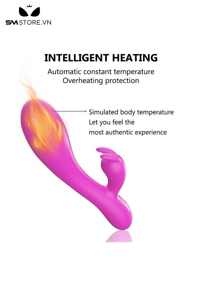 SMT1150 - Máy rung tai thỏ silicon sưởi ấm có 16 chế độ dài 25cm