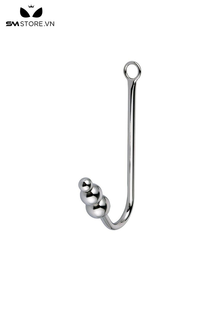 SMT449 - Anal hook  gắn 3 bi chất liệu kim loại dài 368mm màu trắng